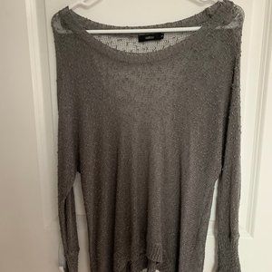 Millau grey sheer sweater with assymetrical hem